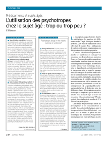 L`utilisation des psychotropes chez le sujet âgé : trop ou trop peu ?