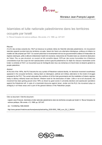 Islamistes et lutte nationale palestinienne dans les