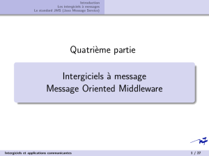 Systèmes et applications distribués Intergiciels et applications