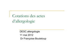 Présentation "Cotations des actes d`allergologie"
