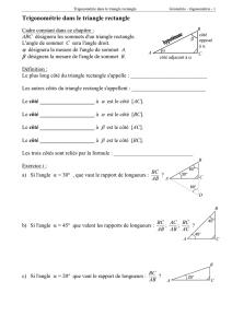 Trigonométrie dans le triangle rectangle