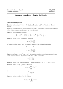 Nombres complexes - Séries de Fourier