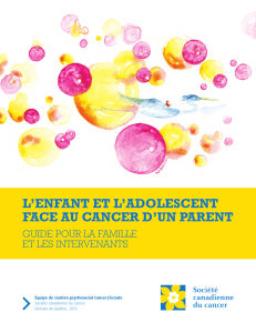 L`enfant et l`adolescent face au cancer d`un parent