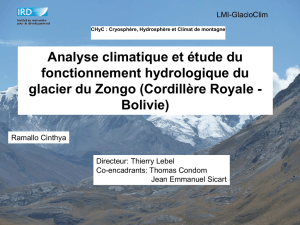 Analyse climatique et étude du fonctionnement hydrologique