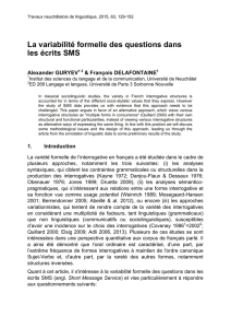 La variabilité formelle des questions dans les écrits SMS