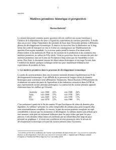 Mati&egrave;res premi&egrave;res: historique et perspectives