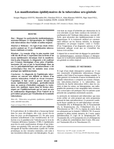 Les manifestations épididymaires de la tuberculose uro