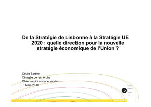 De la Stratégie de Lisbonne à la Stratégie UE 2020 : quelle direction