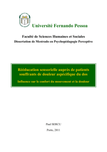 Rééducation sensorielle auprès de patients souffrant de