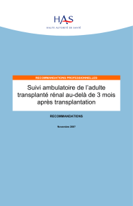 Suivi du transplanté rénal