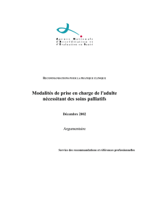 Soins Palliatifs - Argumentaire