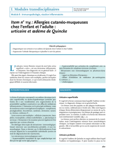 Item n 114 : Allergies cutanéo-muqueuses chez l`enfant et l`adulte