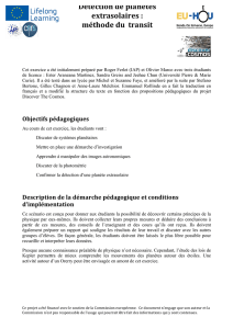 Détection de planètes extrasolaires : méthode du transit - Eu-Hou