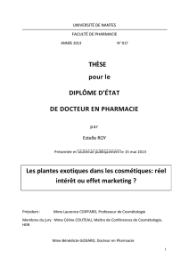 THÈSE pour le DIPLÔME D`ÉTAT DE DOCTEUR EN PHARMACIE