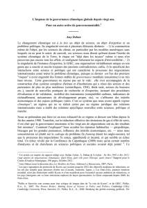L`impasse de la gouvernance climatique globale depuis vingt