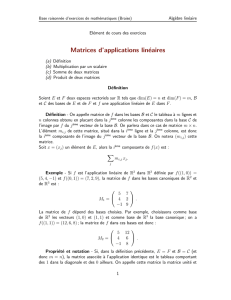 Matrices d`applications linéaires - Base RAISonnée d`Exercices de