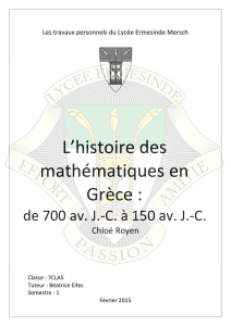 L`histoire des mathématiques en Grèce