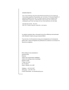REMERCIEMENTS Une version antérieure du présent document fut