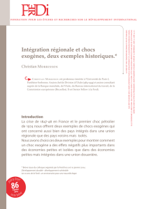 Intégration régionale et chocs exogènes, deux exemples historiques.*