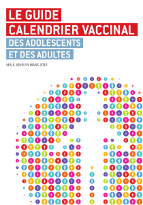 Le guide calendrier vaccinal des adolescents et des adultes