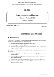 Nombres algébriques - Campus