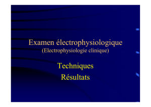 Examen électrophysiologique Techniques Résultats