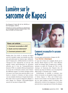 Le sarcome de Kaposi - STA HealthCare Communications