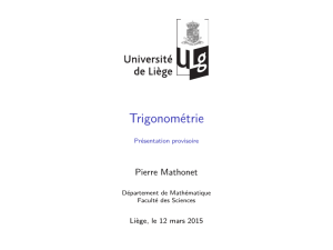 Trigonométrie - Université de Liège