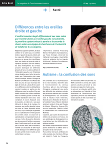 Différences entre les oreilles droite et gauche Autisme