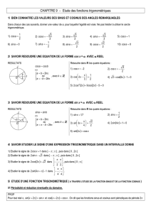 CHAPITRE 6 Etude des fonctions trigonométriques