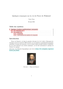 Quelques remarques sur la vie de Pierre de Fermat