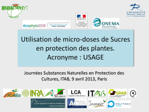 Utilisation de micro-doses de Sucres en protection des plantes