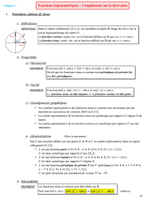 Fonctions trigonométriques – Compléments sur la dérivation