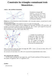 Construire les triangles connaissant trois bissectrices .