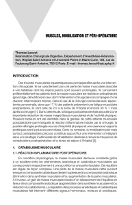 muscles, mobilisation et péri-opératoire