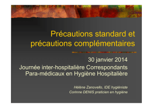 Précautions standard et précautions - CHU de Saint