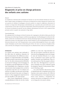 Diagnostic et prise en charge précoces des enfants avec autisme