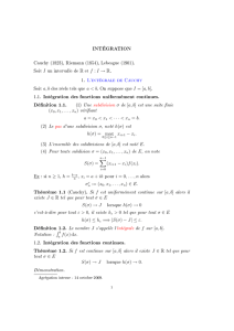 1. L`intégrale de Cauchy