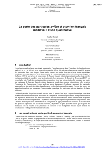 La perte des particules arrière et avant en français médiéval : étude