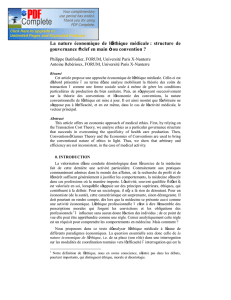 La nature économique de l`éthique médicale