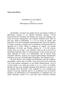 Jean-Louis Poirier PATOČKA ET LES GRECS ou Philosopher au