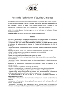 Poste de TEC_CIC1424 Martinique - Banque de données en santé