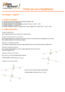 Les angles : rappels