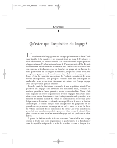 1 Qu`est-ce que l`acquisition du langage?