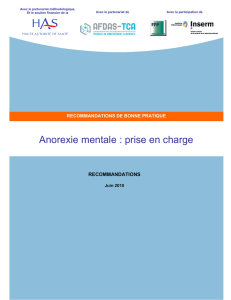 Anorexie mentale : Prise en charge - Recommandations
