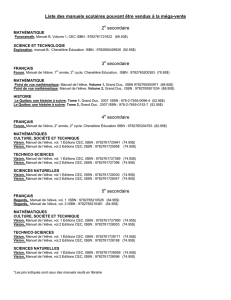 Liste des manuels scolaires pouvant être vendus à la méga