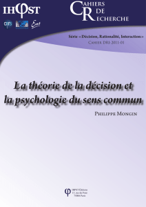 La théorie de la décision et la psychologie du sens - IHPST