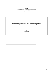 Modes de passation des marchés publics