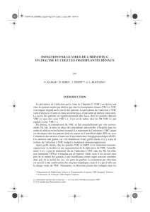 infection par le virus de l`hépatite c en dialyse et chez les