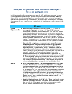 Exemples de questions liées au marché de l`emploi : le cas de